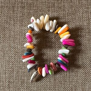 Plunder Colorful Beaded Bracelet with Silver Charm